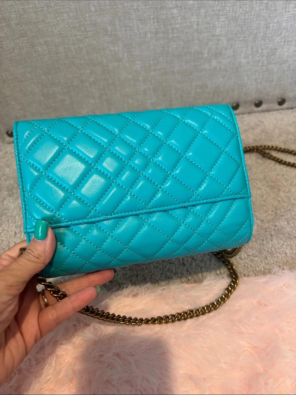Kurt Geiger wallet on chain leather